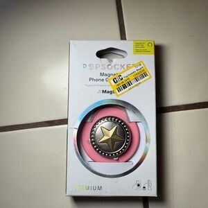 PopSocket Pink and Gold Star Magnetic Grip